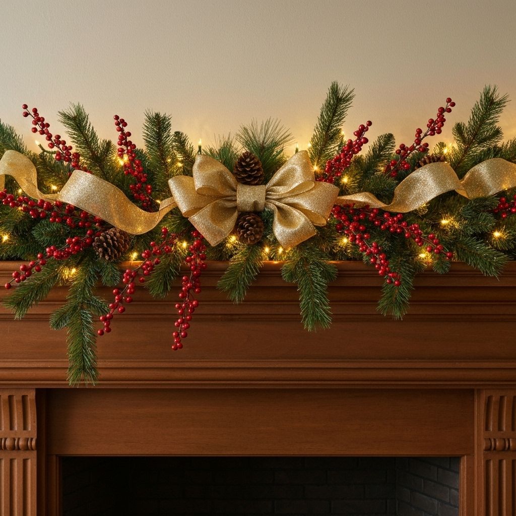 Elegant Christmas mantle decoration